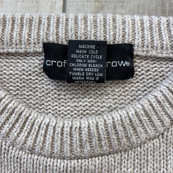 Vintage Croft & Barrow Mens Knit Sweater Size L Fisherman Academia Heritage Cozy - Picture 9 of 13